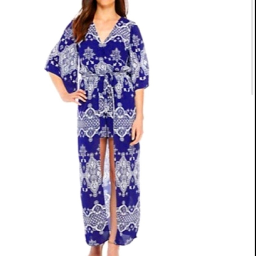 Kaari Blue Maxi with Shorts Blue and white Womens XS